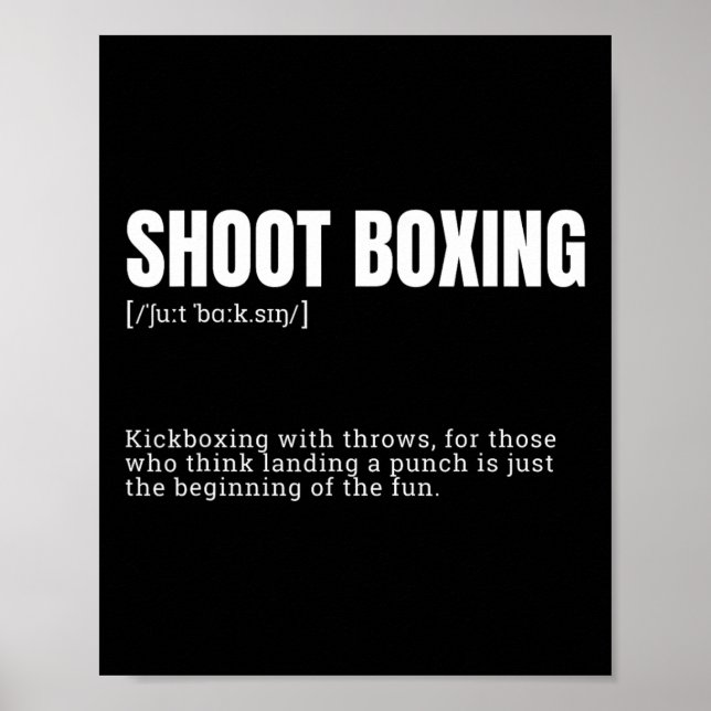 Funny Kickboxing Enthusiast Dictionary Definition  Poster (Front)
