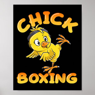 Funny Kickboxing Fighting Girl Cute Kick Boxing Ch Poster