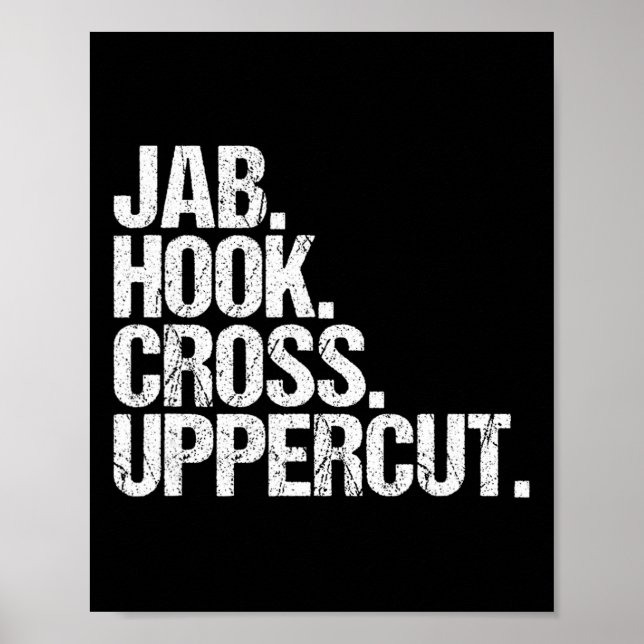 Funny Kickboxing Jab Hook Cross Uppercut  Poster (Front)