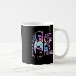 Funny Kickboxing Just A Girl Who Hits Things Thai Coffee Mug