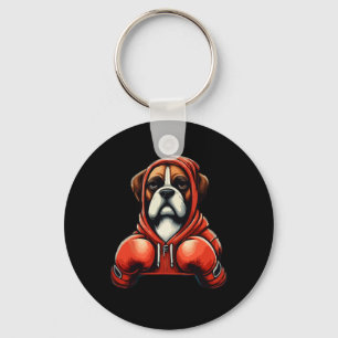 Funny Kickboxing Or Boxing Boxer Dog Men Women Keychain
