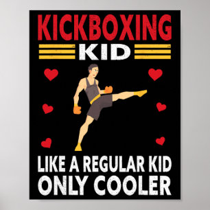 Funny Kid Kickboxer Outfit - Boxing Kid  Poster