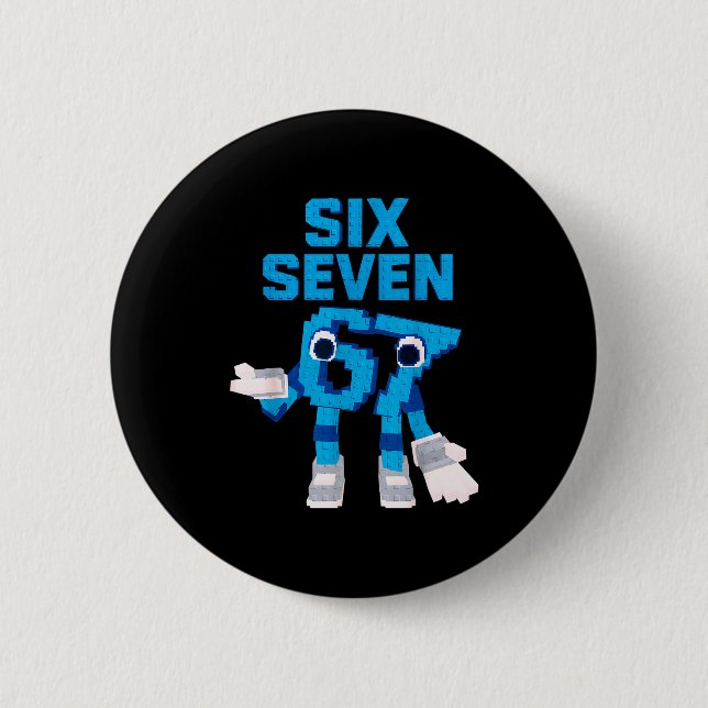 Funny Kid Meme Six Seven 6 7 Italian Brainrot Bruh 2 Inch Round Button (Front)