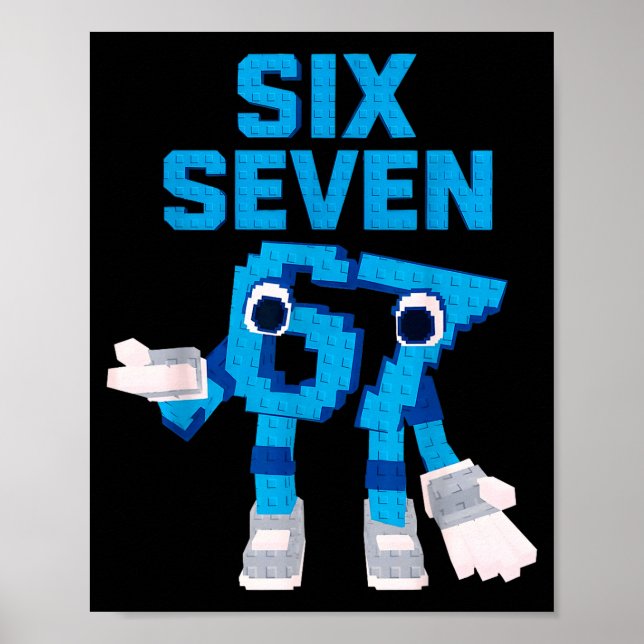 Funny Kid Meme Six Seven 6 7 Italian Brainrot Bruh Poster (Front)