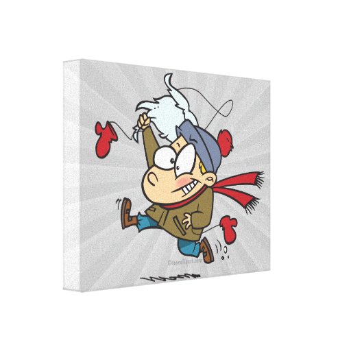 funny kid steals fake santas beard gallery wrapped canvas