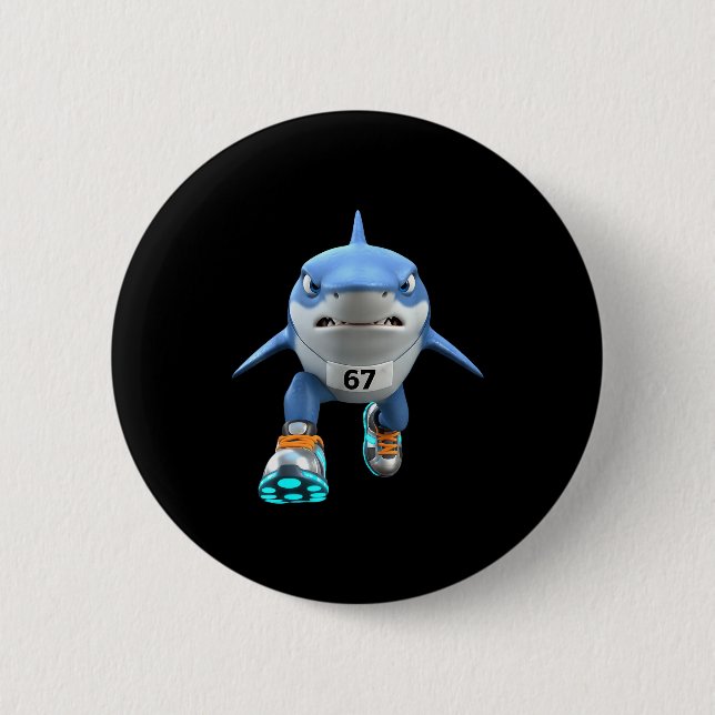 Funny Kids 67 Meme Tralalero Tralala Runner Italia 2 Inch Round Button (Front)