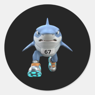 Funny Kids 67 Meme Tralalero Tralala Runner Italia Classic Round Sticker