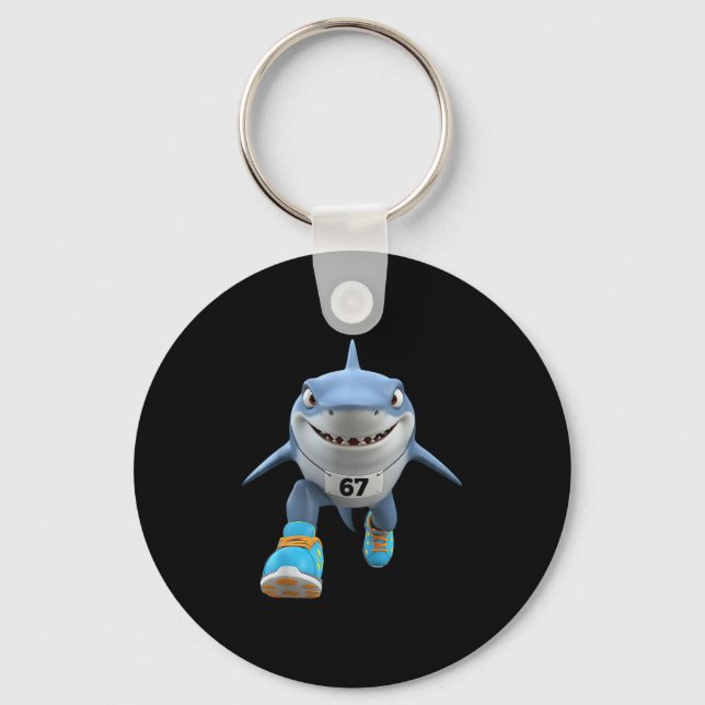 Funny Kids 67 Meme Tralalero Tralala Runner Italia Keychain (Front)