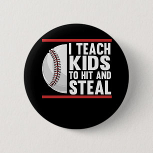 Funny Kids Baseball Coach 2 Inch Round Button