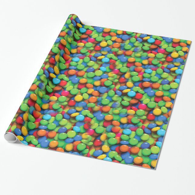 Funny Kids Candy Pattern Wrapping Paper (Unrolled)
