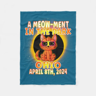 Funny Kids Cat Total Solar Eclipse Pun Fleece Blanket