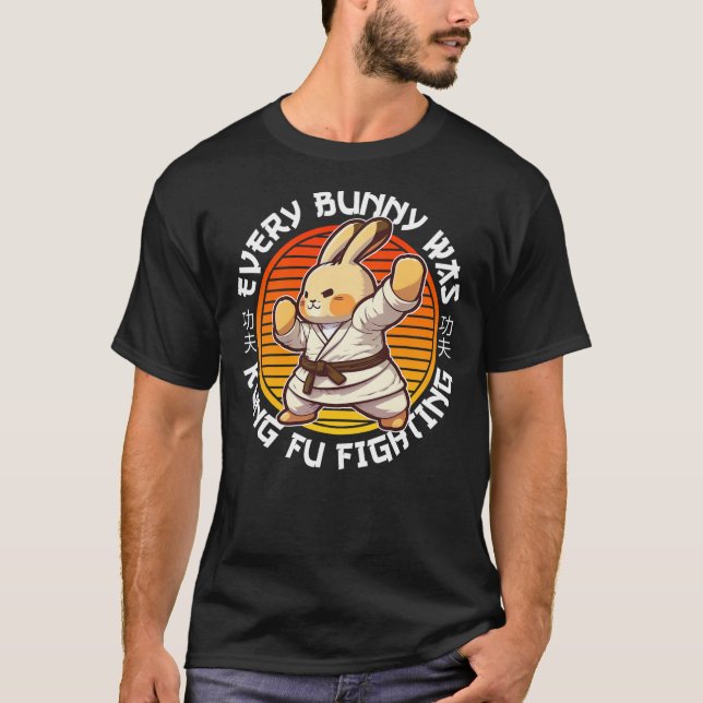 Funny Kids Easter Rabbit Every Bunny Was Kung Fu F T-Shirt (Front)