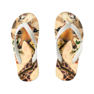 Funny Kid's Flip Flops with Giraffe