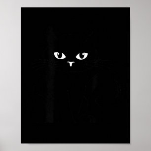 Funny Kids Halloween Black Cat Illustration Poster