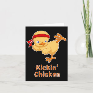 Funny Kids Karate Gift Youth Karate Kickin' Chicke Card