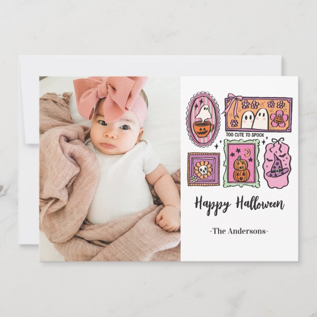 Funny Kids Photo Happy Halloween Holiday Card (Front)