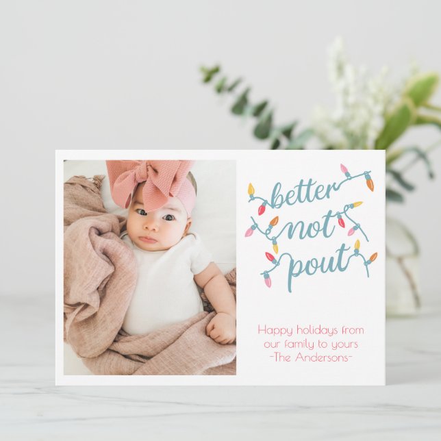 Funny Kids Photo Pout Carte de vacances (Debout devant)