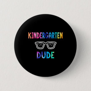 Funny Kids Rainbow Back To School Hello Kindergart 2 Inch Round Button