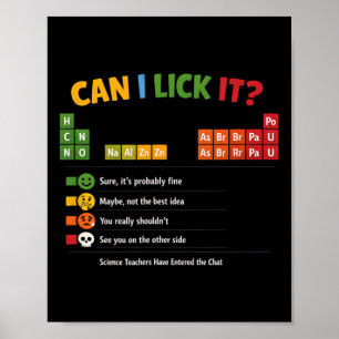 Funny Kids Teacher Can I Lick It Periodic Table Poster