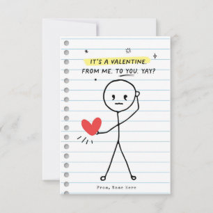 Funny Kids Valentine's Day Stick Figure Carte Humo