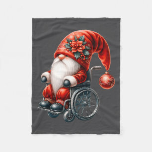 Funny Kids Wheelchair Santa Graphic For Men Christ Fleece Blanket
