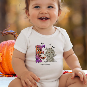 Funny Kidwrapped Mummy Baby Orange ID683 Bodysuit