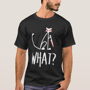 Funny Killer Cat Halloween Dark Humour Cat Lover C T-Shirt