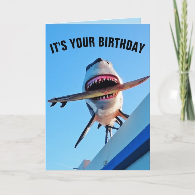 FUNNY KILLER SHARK BIRTHDAY CARDS (Front)