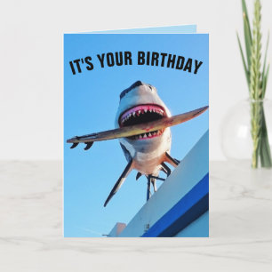FUNNY KILLER SHARK CARTES D'ANNIVERSAIRE