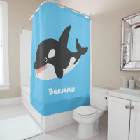 Funny killer whale orca cute cartoon illustration
