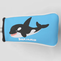 Funny killer whale orca cute cartoon illustration