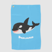 Funny killer whale orca cute cartoon illustration