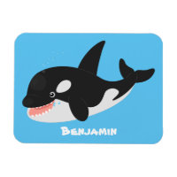 Funny killer whale orca cute cartoon illustration