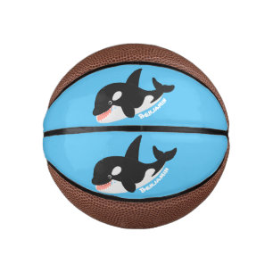 Funny killer whale orca cute cartoon illustration mini basketball