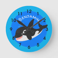 Funny killer whale orca cute cartoon illustration