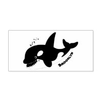 Funny killer whale orca cute cartoon illustration 