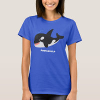 Funny killer whale orca cute cartoon illustration