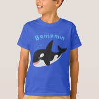 Funny killer whale orca cute cartoon illustration