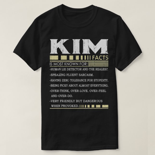 Funny Kim FACTS Gift  Kim Name  T-Shirt (Design Front)