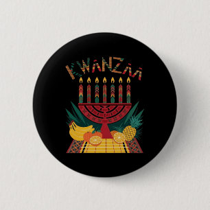 Funny Kinara Seven Candles Kwanzaa Celebration 1  2 Inch Round Button