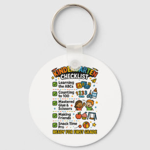 Funny Kindergarten Checklist First Grade Boy Girl Keychain