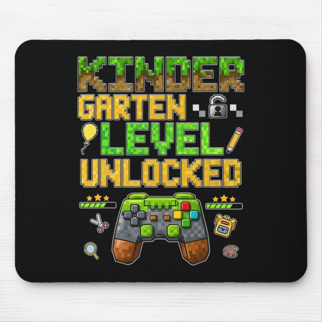 Funny Kindergarten Level Unlocked Ck To School Gam Mouse Pad (Front)