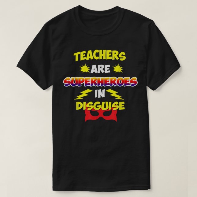Funny Kindergarten Teacher  - Superheroes Superpow T-Shirt (Design Front)