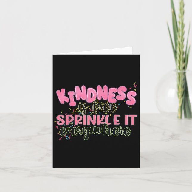 Funny Kindness Is Free Sprinkle It Everywhere Retr Card (Front)