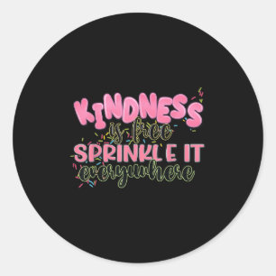 Funny Kindness Is Free Sprinkle It Everywhere Retr Classic Round Sticker