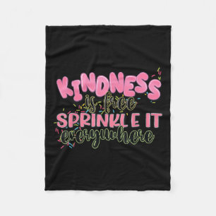 Funny Kindness Is Free Sprinkle It Everywhere Retr Fleece Blanket