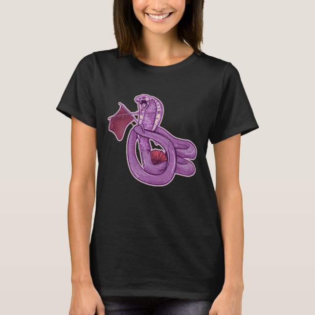 Funny King Cobra Snake Rock Knitting  T-Shirt (Front)