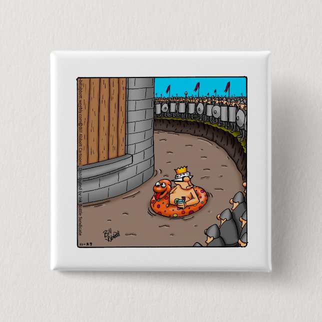 Funny King Of The Castle Humour Button (Front)