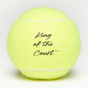 Funny King of The Court Modern Script Tennis Balls