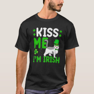 Funny Kiss Me I'm Irish Scottish Fold Cat St. Patr T-Shirt